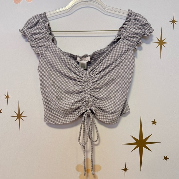 URBAN Romantics Tops - Adjustable Tie Crop Top Ruffle Sleeves